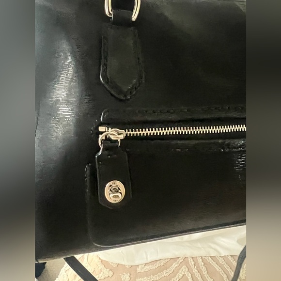 Coach Poppy East/ West Textured Patent Leather Satchel - Picture 9 of 12